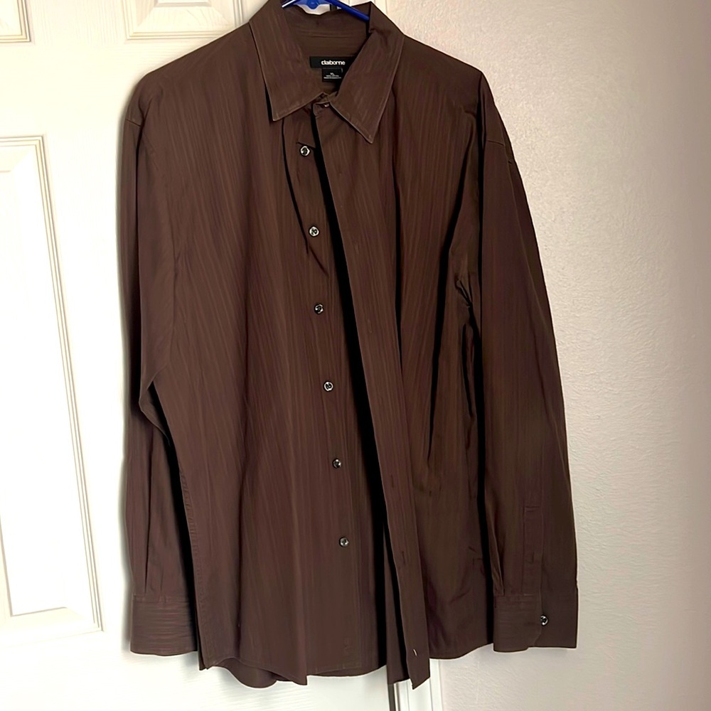 Claiborne Mens Striped Long Sleeve shirt size XL